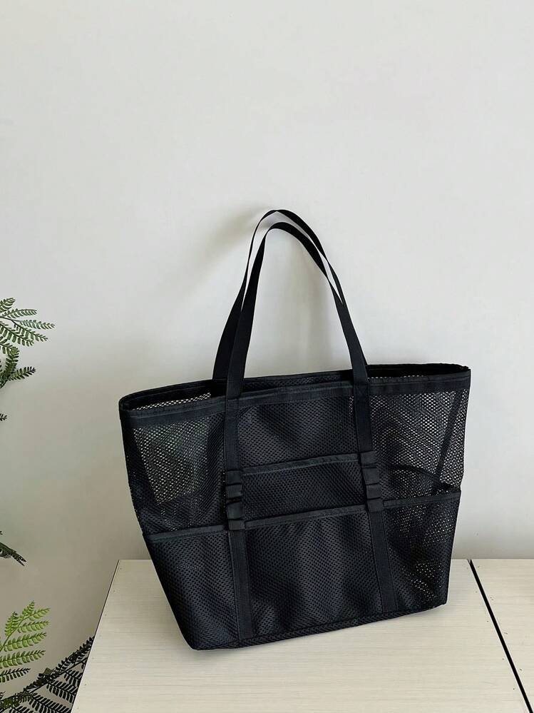 Harper Canvas Mesh Tote Bag