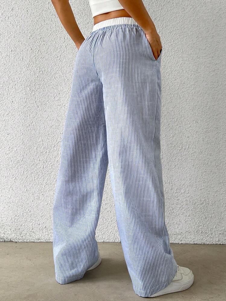 Soleia Pinstripe Wide-Leg Trousers