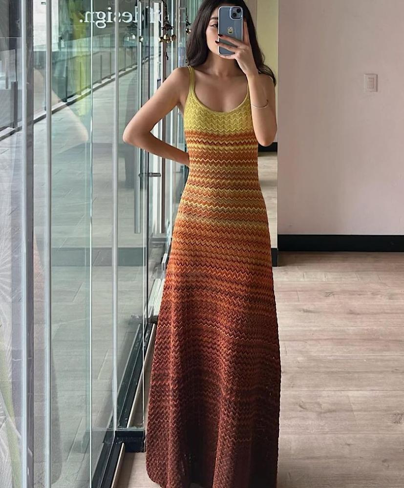 Solara Sunset Knit Maxi Dress