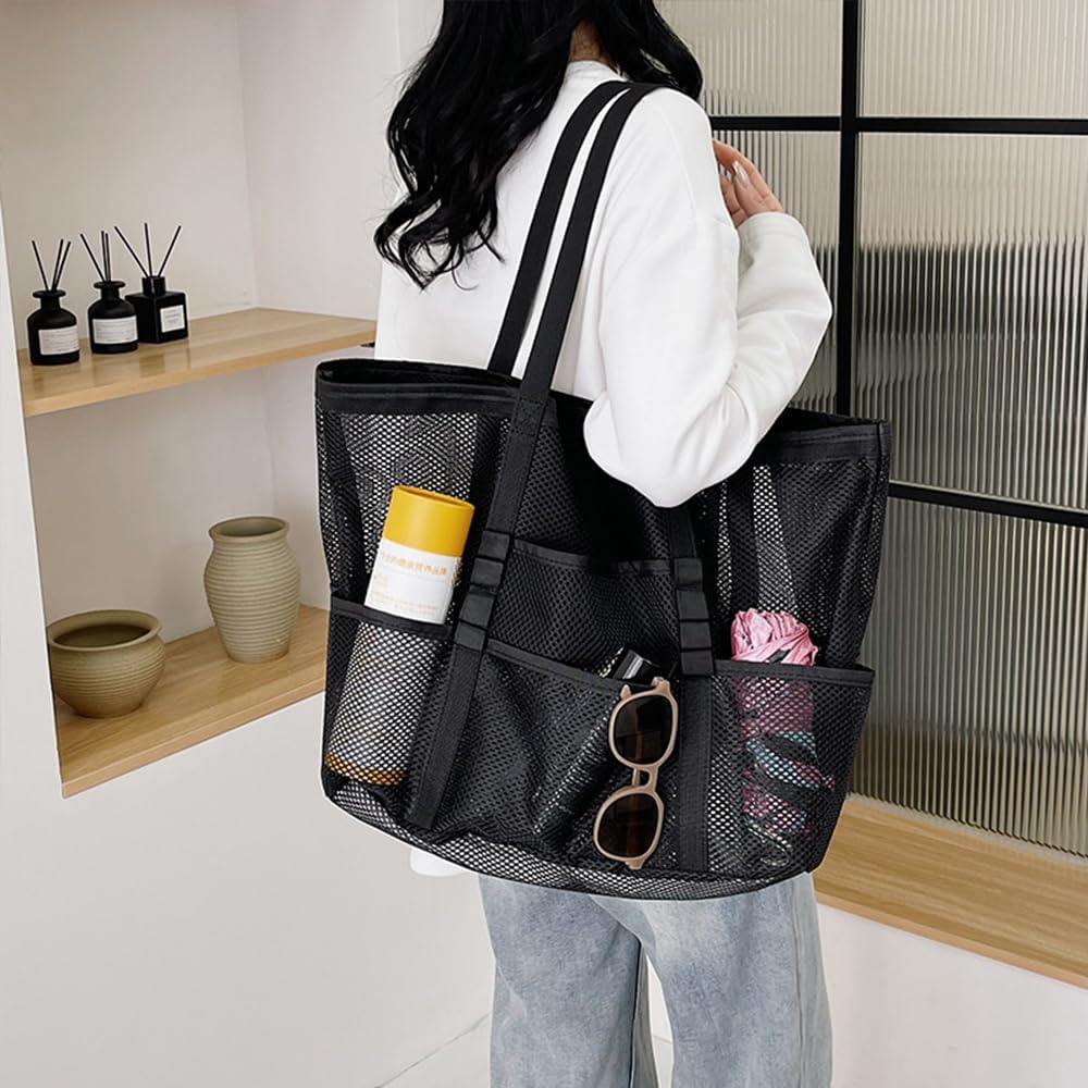 Harper Canvas Mesh Tote Bag