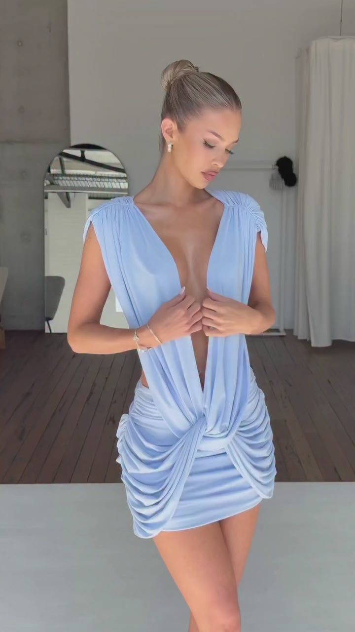 Kaylie Plunged Neck Mini Dress