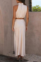 Celeste Satin Drape Two-Piece Set