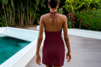 Sienna Lace-Up Pleated Backless Dress