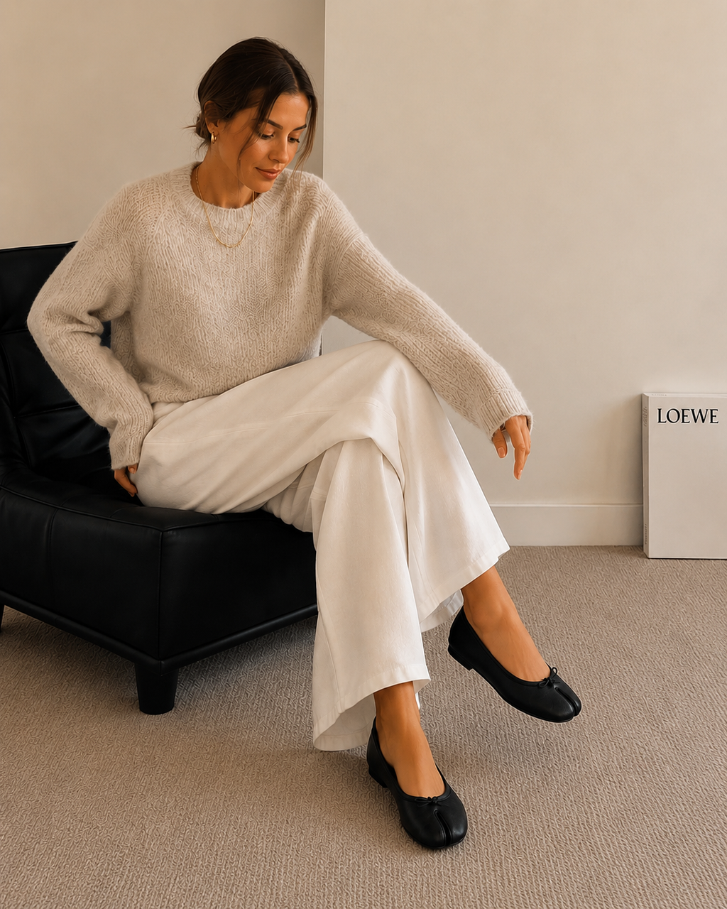 Bianca Split-Toe Leather Mules