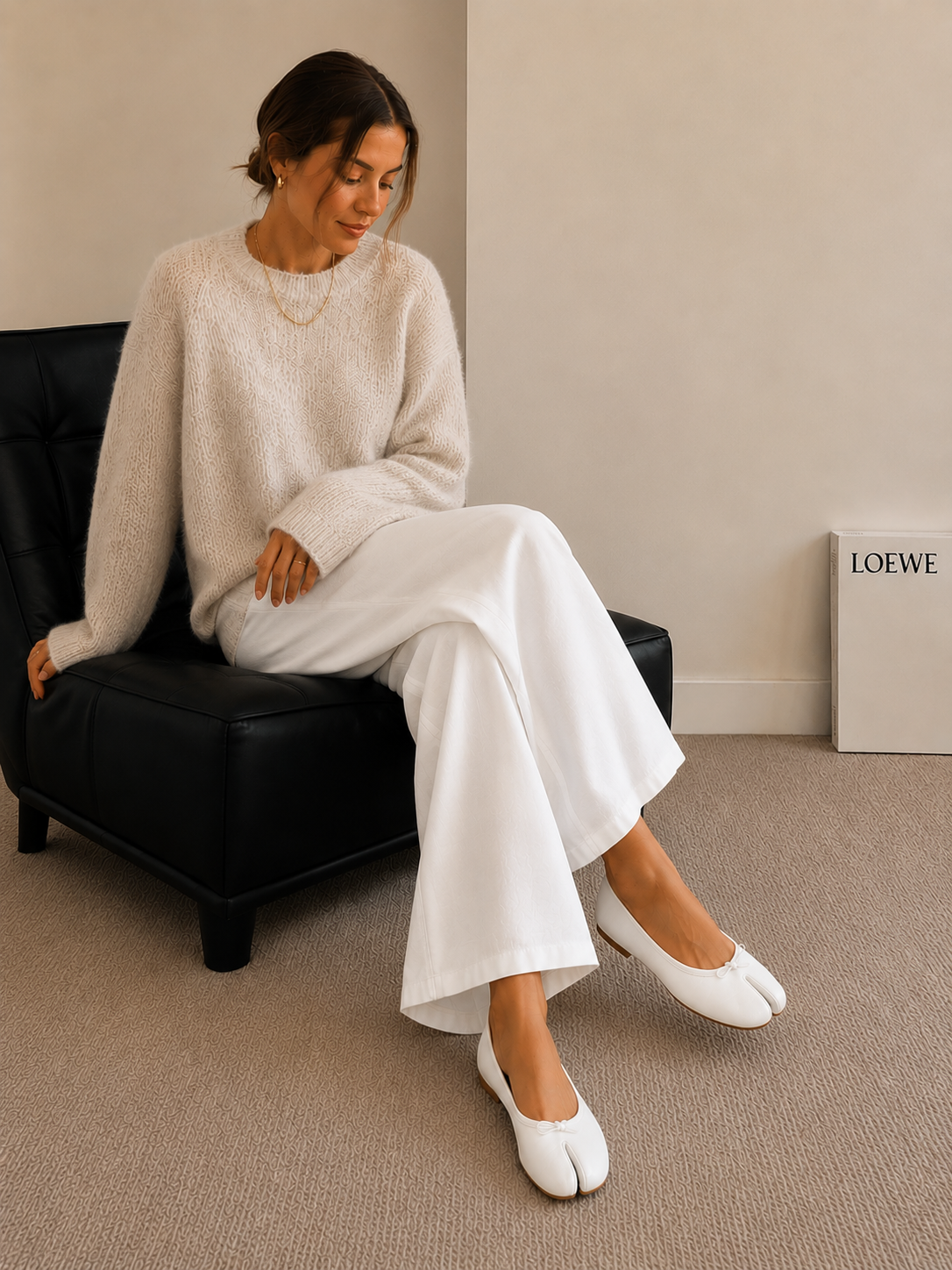 Bianca Split-Toe Leather Mules
