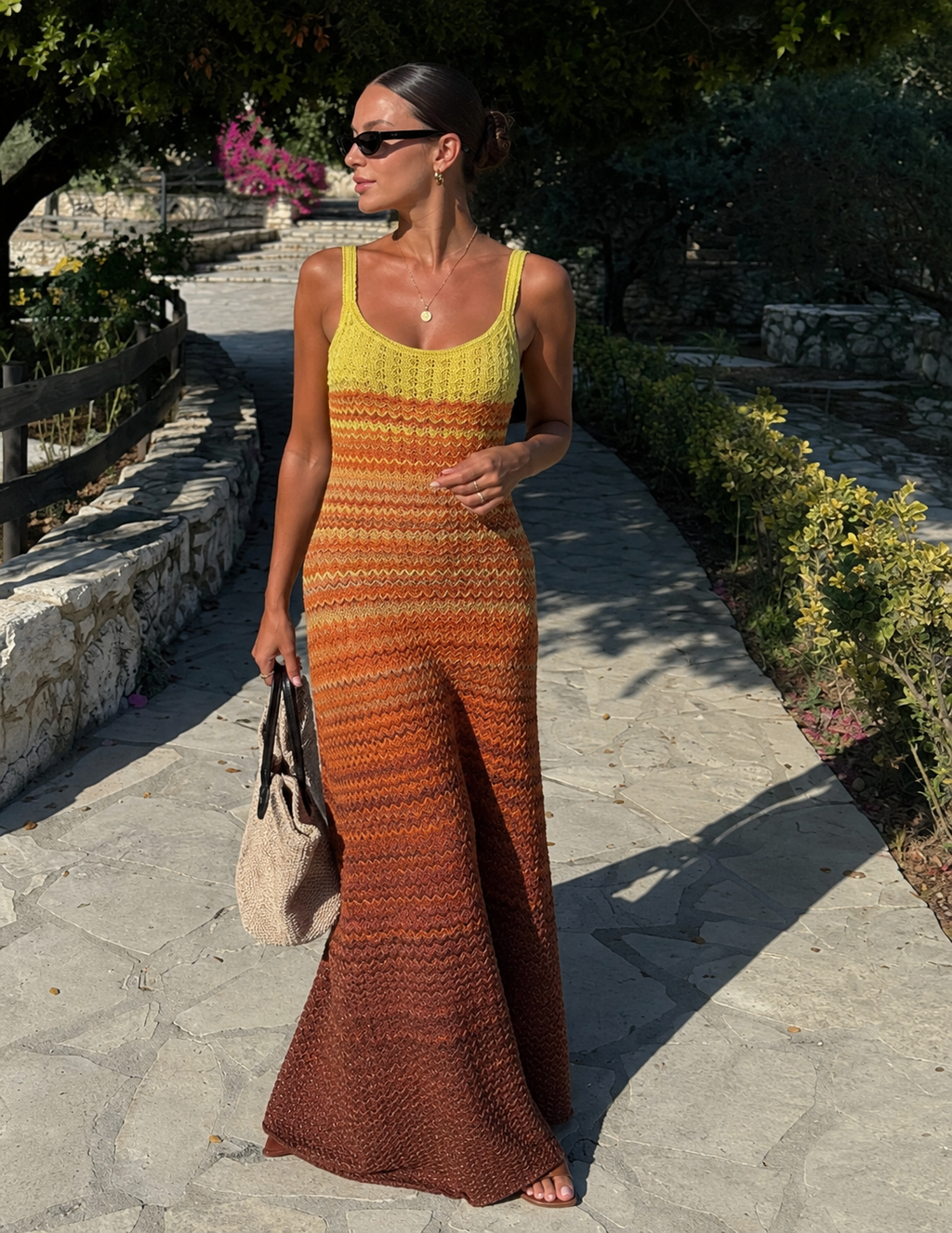 Solara Sunset Knit Maxi Dress