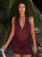 Sienna Lace-Up Pleated Backless Dress