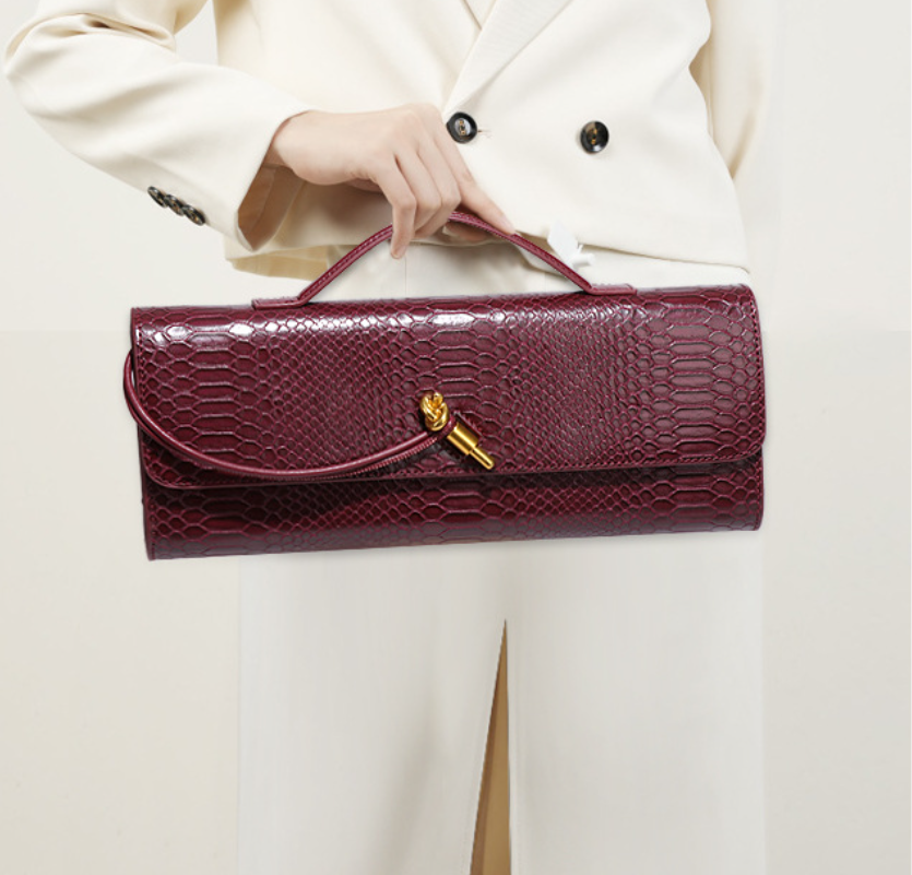 Bianca Croc-Embossed Leather Bag