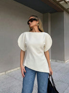 Sienna Tricot Balloon Sleeve Top