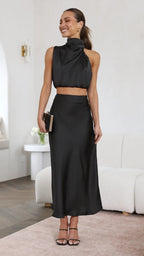 Celeste Satin Drape Two-Piece Set