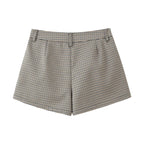 Lucy Houndstooth Belted Shorts Suit