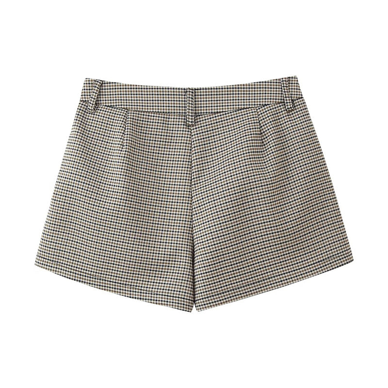 Lucy Houndstooth Belted Shorts Suit