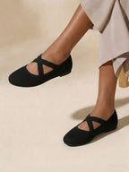 Celeste Cross-Strap Ballet Flats