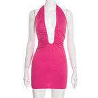 Solea Ruched Halter Mini Dress