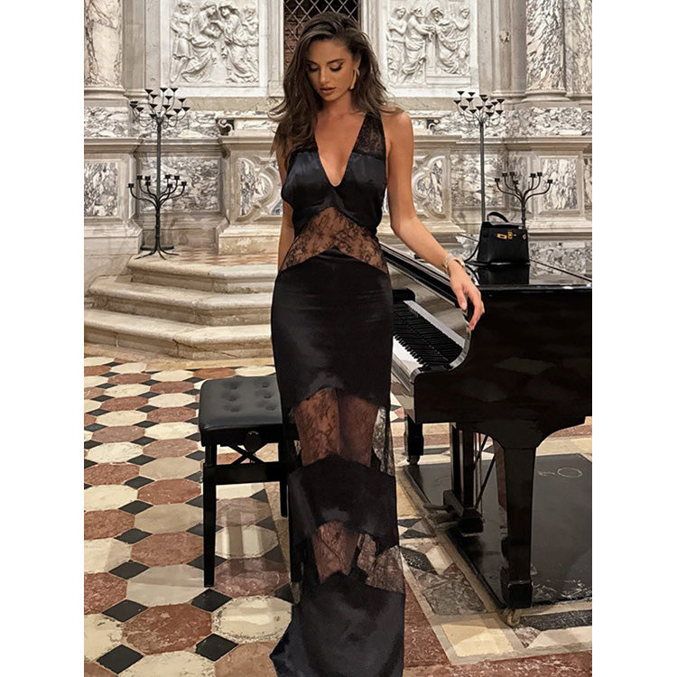 Evelina Lace Panel Maxi Dress