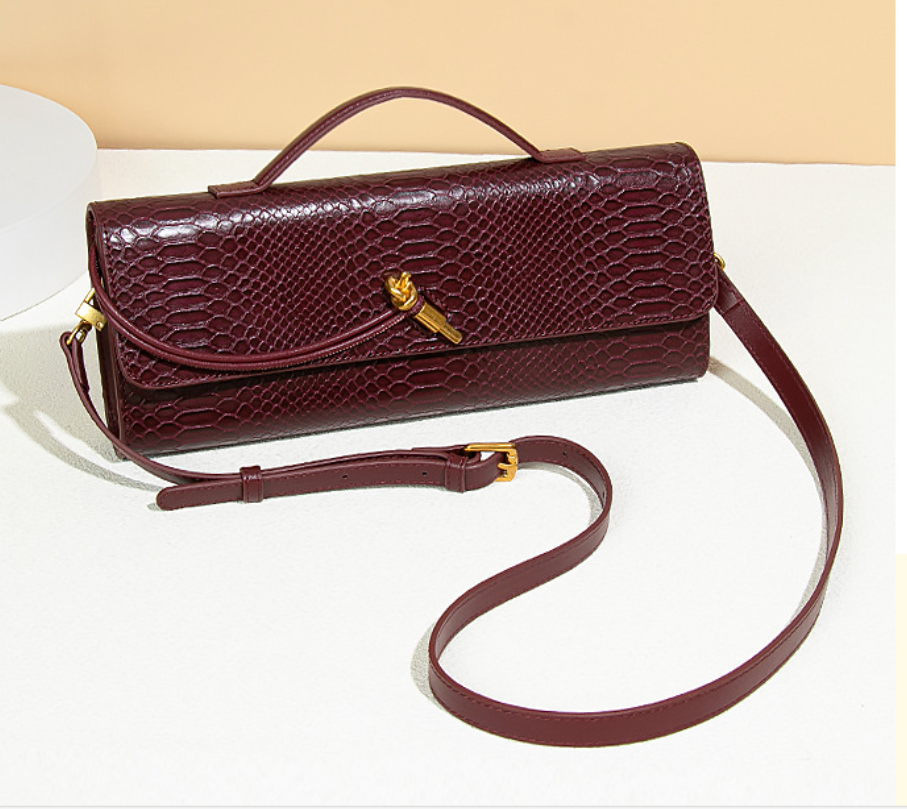 Bianca Croc-Embossed Leather Bag