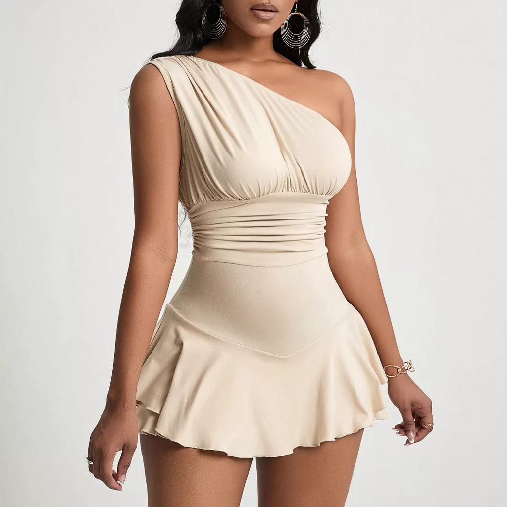 Bella Asymmetrical Ruffle Mini Dress