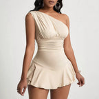 Bella Asymmetrical Ruffle Mini Dress