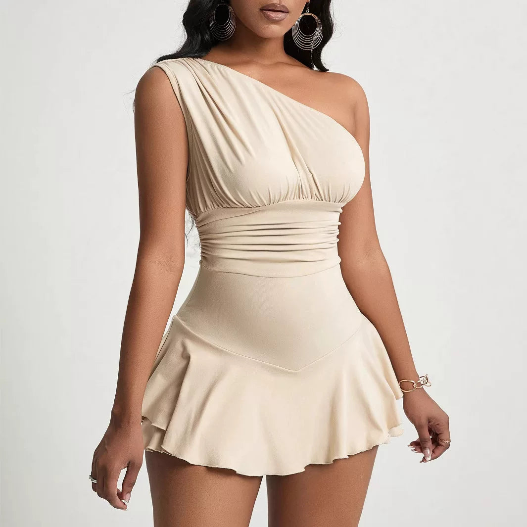 Bella Asymmetrical Ruffle Mini Dress