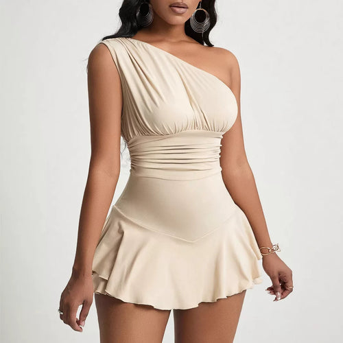 Bella Asymmetrical Ruffle Mini Dress