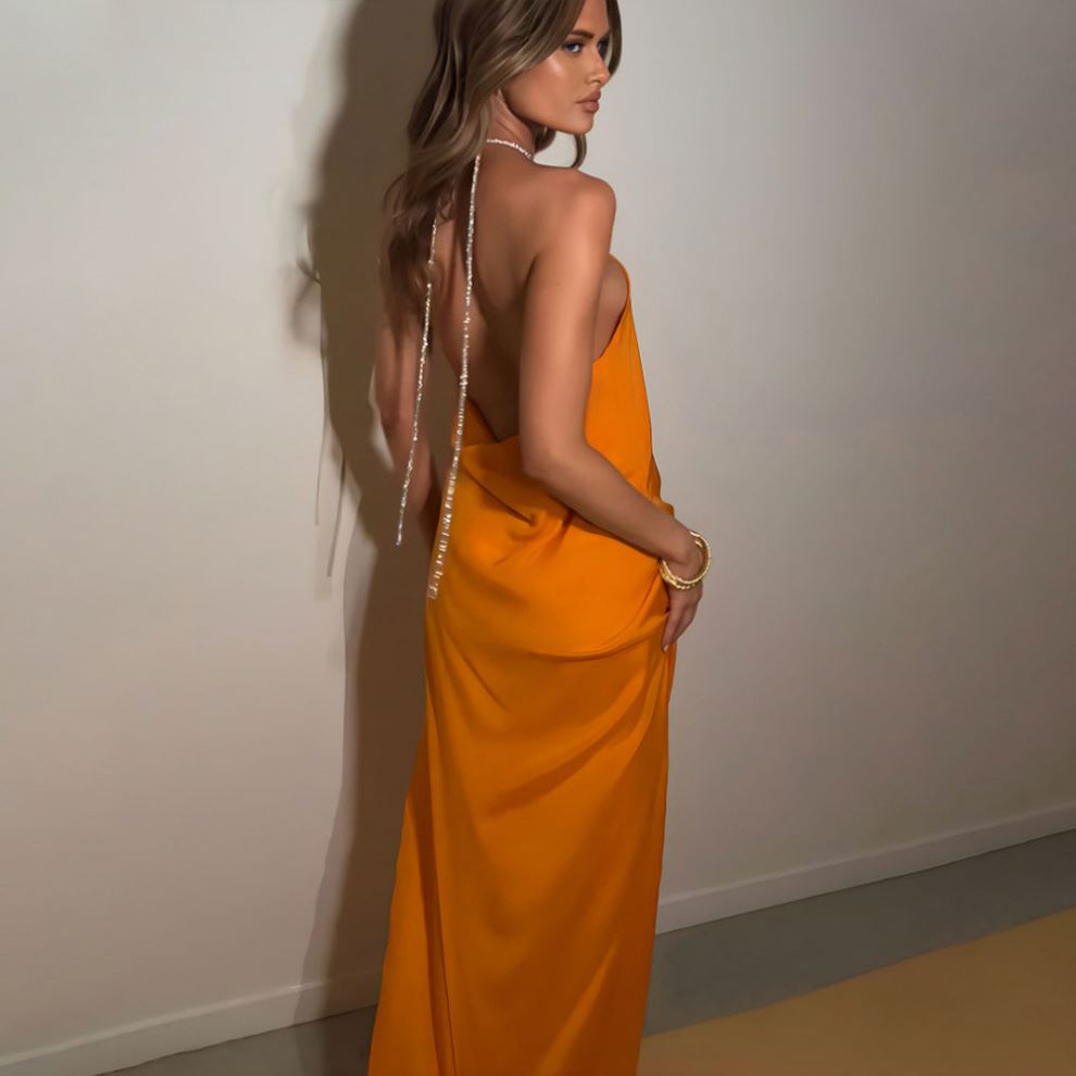Verona Sequin Halter Maxi Gown