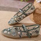 Fleur Embroidered Ballet Flats