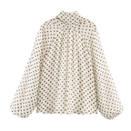 Sofia High Collar Polka Dot Blouse
