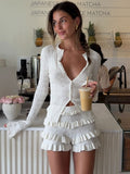 Iris Ruffled Knit Shorts Set