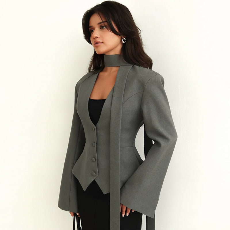 Elowen Tailored Scarf Blazer