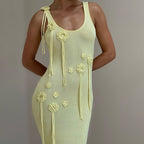 Solène Floral Knit Midi Dress