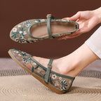 Fleur Embroidered Ballet Flats