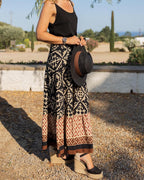 Zara Boho Printed Midi Swing Skirt