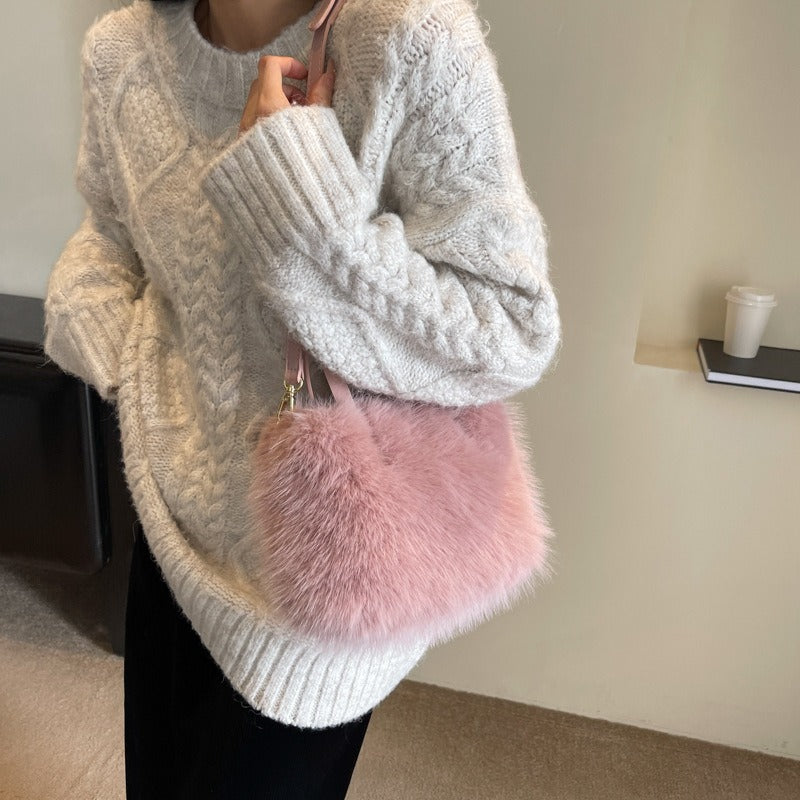 Maricar Faux Fur Crossbody Bag