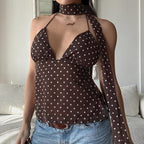 Valentina Polka Dot Halter Top