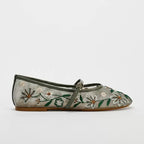 Fleur Embroidered Ballet Flats