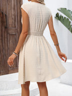 Ilaria French Lace V-Neck Fitted Dress