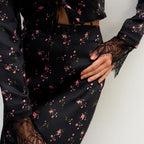 Celeste Lace Trim Floral Hollow Out Top and Maxi Skirt Set