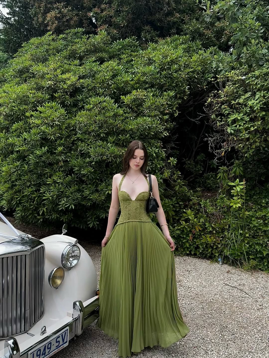 Vivian Pleated Corset Maxi Dress
