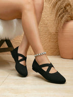 Celeste Cross-Strap Ballet Flats