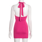 Solea Ruched Halter Mini Dress