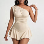 Bella Asymmetrical Ruffle Mini Dress