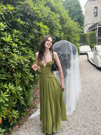 Vivian Pleated Corset Maxi Dress