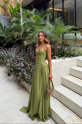 Vivian Pleated Corset Maxi Dress