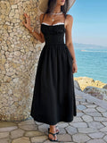 Alecto Pleated Spaghetti Strap Midi Dress