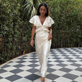 Taylor Ruffle Sleeves Midi Dress