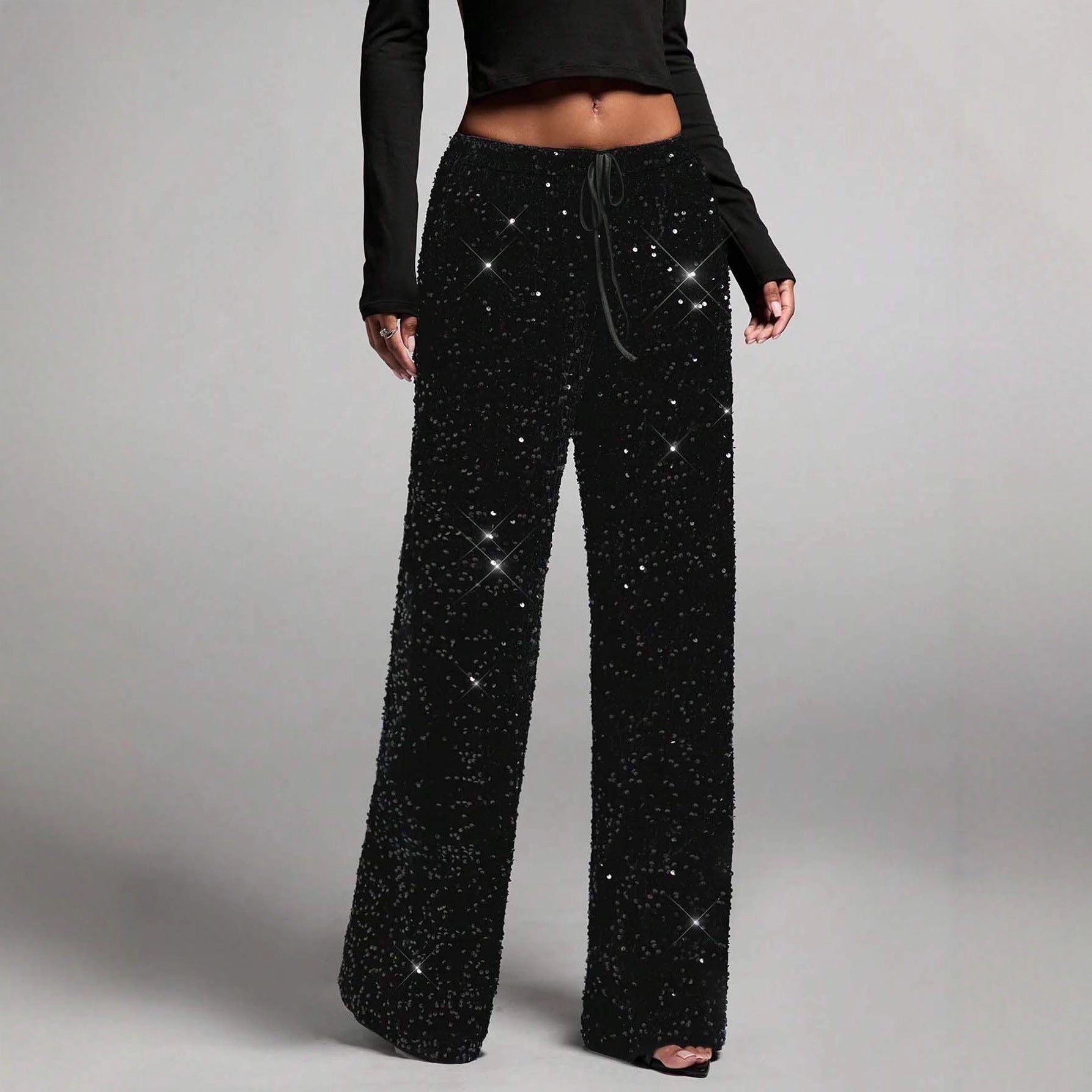 Celeste Sequin Wide-Leg Trousers