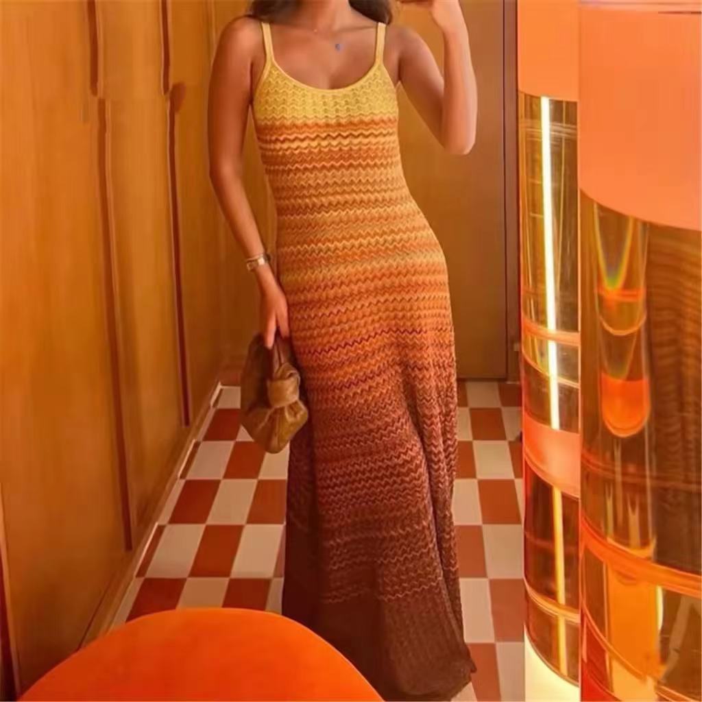Solara Sunset Knit Maxi Dress