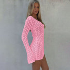 Iris Hollow Knit Mini Dress