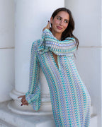 Beatrice Crochet Stripe Maxi Dress