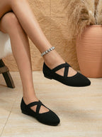 Celeste Cross-Strap Ballet Flats